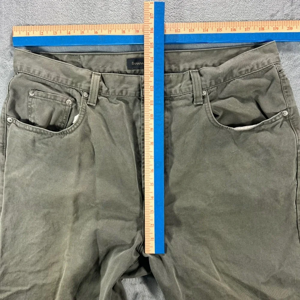 BANANA REPUBLIC Chinos Mens 40L Olive Green Cotton Twill Button‎ Fly USA